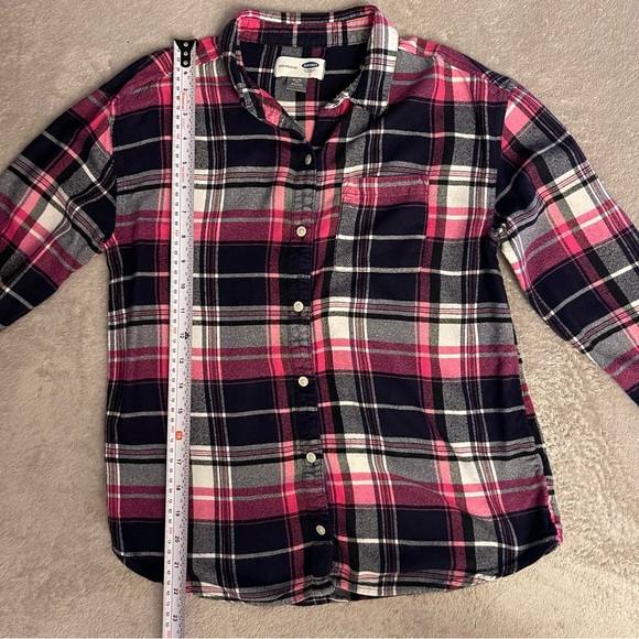 Old Navy Pink and Black Plaid Shirt - Picture 3 of 11